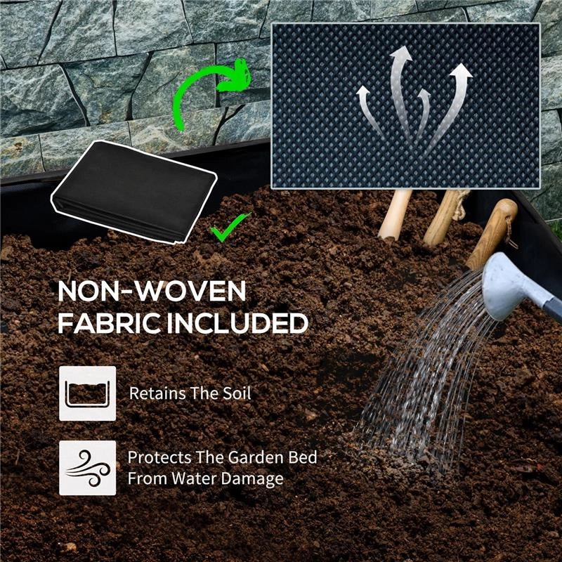 FIORIERA DA GIARDINO CON FORO DI DRENAGGIO E ROTELLE, IN LEGNO DI ABETE, 89X48X47 CM, NERA