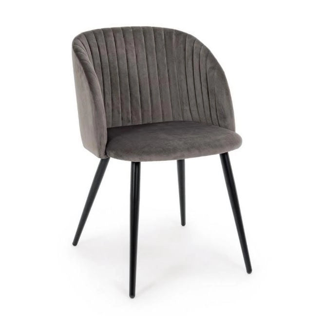 SEDIA QUEEN VELVET GRIGIO CADETTO DI BIZZOTTO