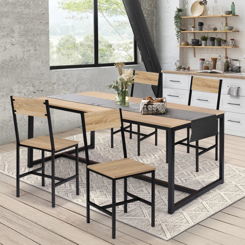 IDMarket - Lote de 4 sillas de cocina de diseño industrial DETROIT