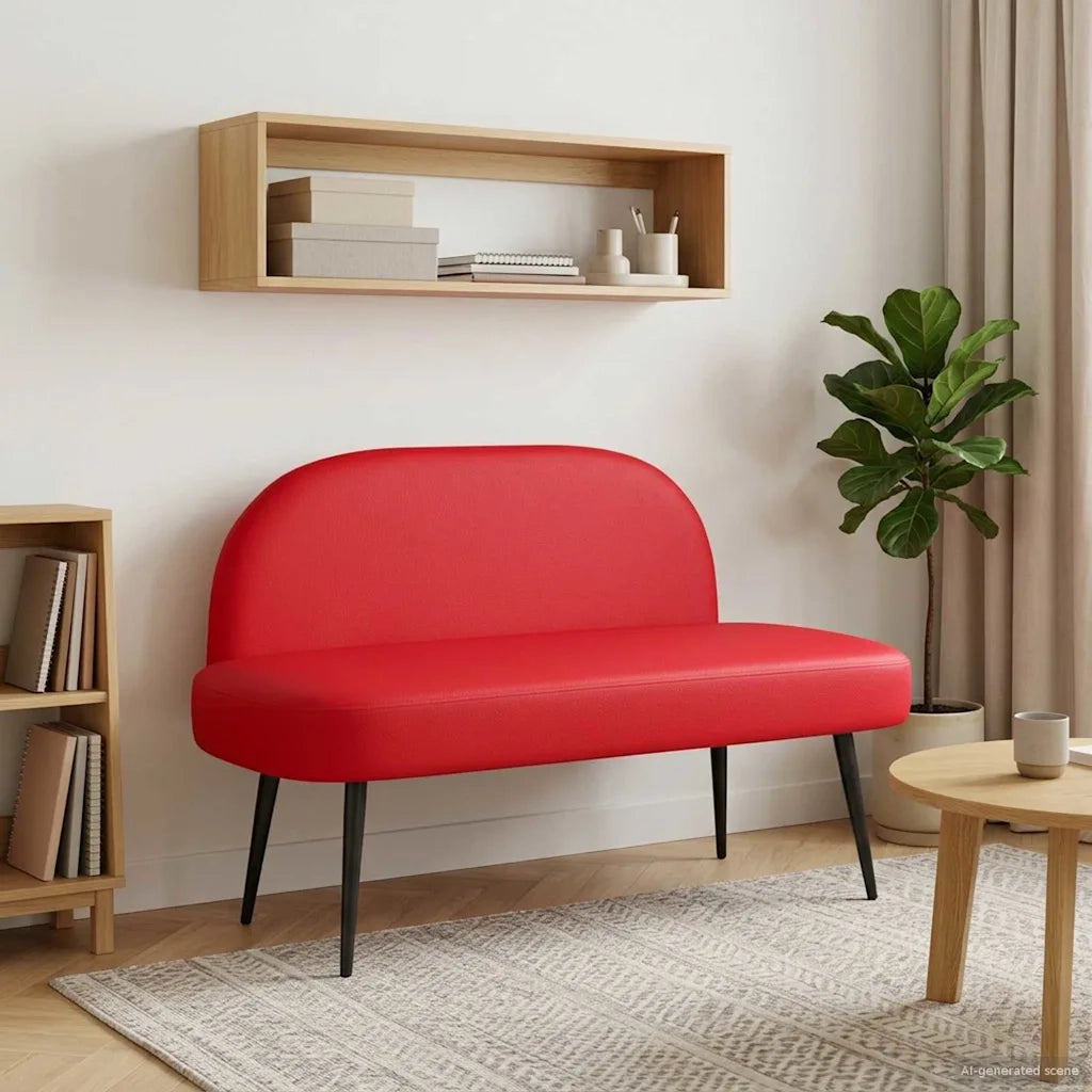 Panchina imbottita con schienale Rosso 110 x 60 x 76 cm