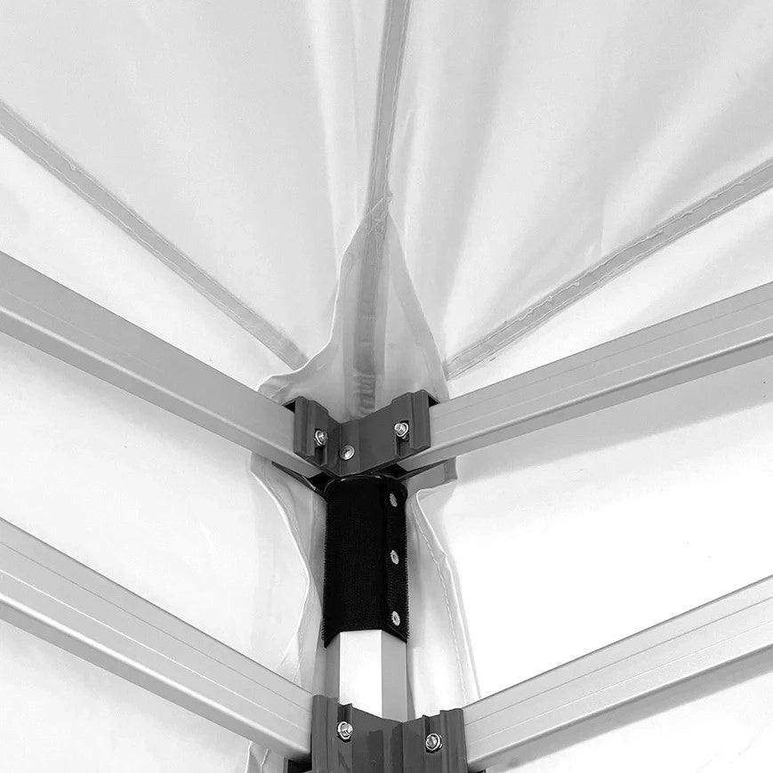 Gazebo Richiudibile Professionale Market-Pro 3x3 Struttura In Alluminio Esagonale Impermeabile Bianco