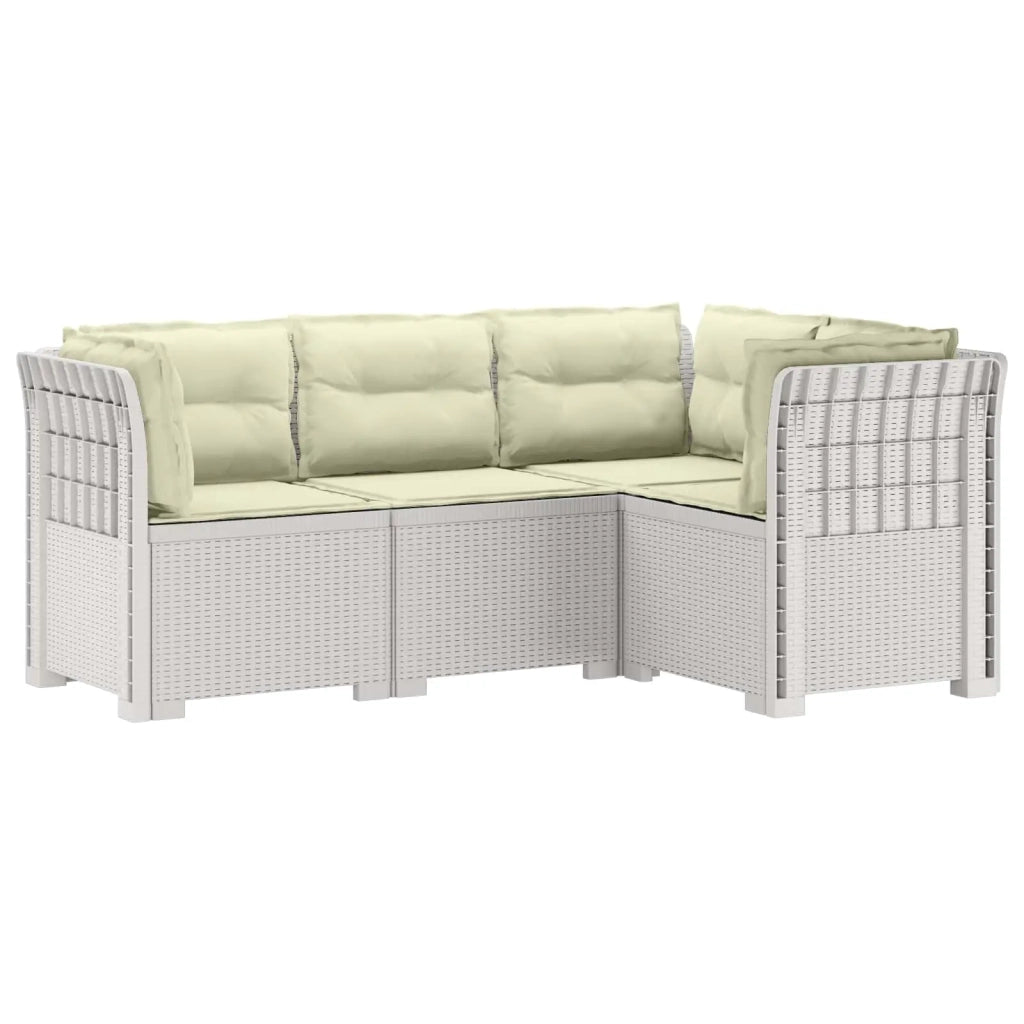 Divano da Giardino 4 Posti con Cuscini Aspetto Rattan PP Bianco 3443986