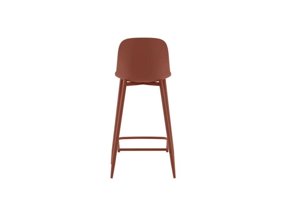 Sgabello Frida in Polipropilene Ruggine con Gambe in Metallo, Design Scandinavo, Seduta Ergonomica per Cucina e Living - Om/Frida