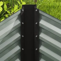 Aiuola Rialzata Set 2 Pezzi Rettangolari senza Fondo, in Acciaio Zincato, 120x60x60 cm, Grigio Scuro