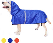 Giubbotto impermeabile per cani con cappuccio, strisce riflettenti e cinture regolabili per cani grandi