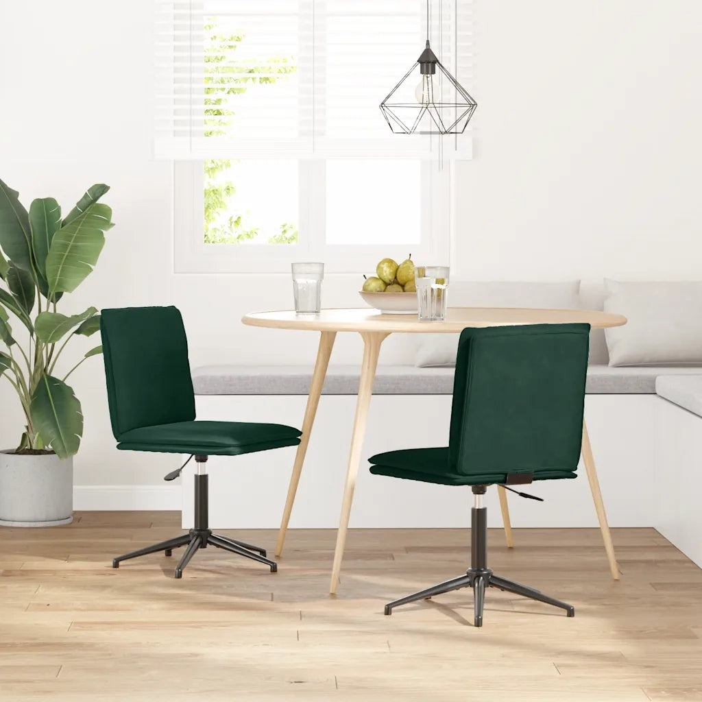 vidaXL Sedie da Pranzo 2 pz Verde Scuro in Velluto