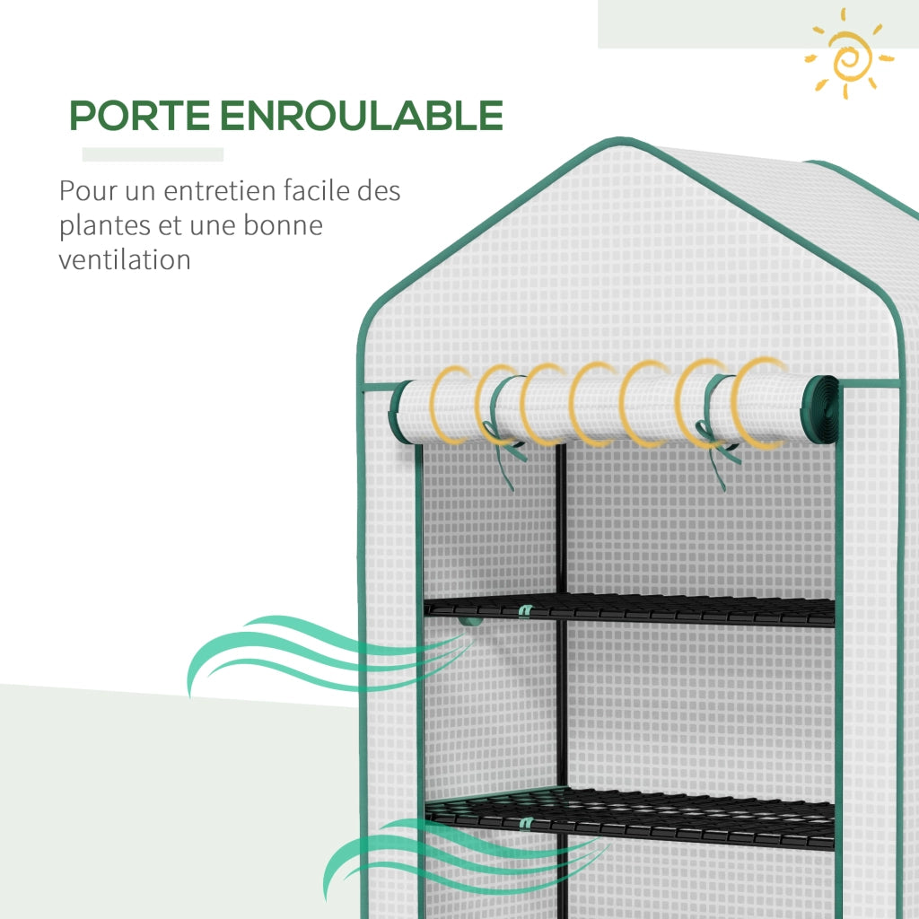 Serra da giardino 5 livelli con porta avvolgibile ¨C zephmum ¨C 90x49x193 cm