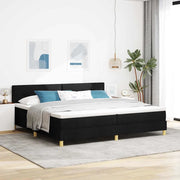 Letto a Sorgente LED con strisce LED Nero 200 x 200 cm Tessuto 3342466