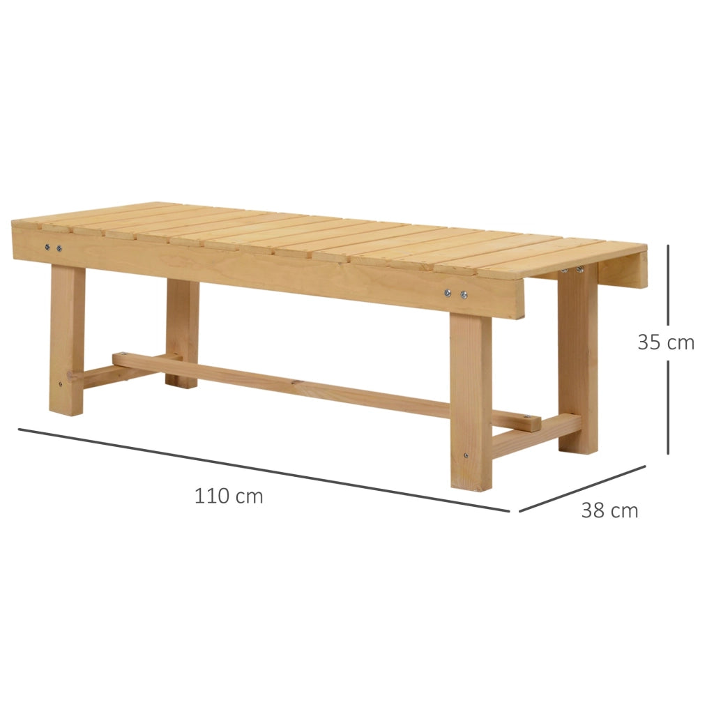 Panchina da Giardino 2 Posti in Legno Abete 110x38x35 cm  Log Abete