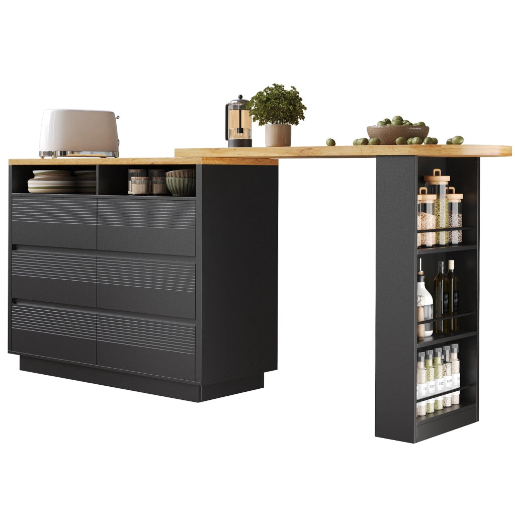 Tavolo Bar Allungabile con Cassetti e Vano Contenitore ¨C Xylo ¨C 137-215x39x102 cm