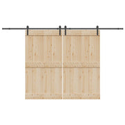 Kit di Binari per Porte Scorrevoli 366 cm Acciaio Nero 3295777