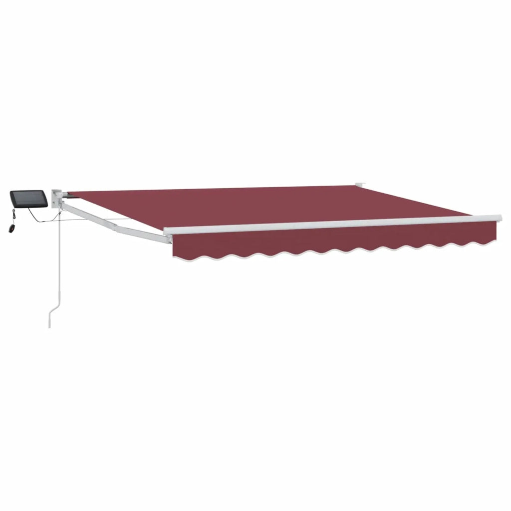 Tenda retrattile manuale con LED Borgogna e Bianco 2,5 x 2 m