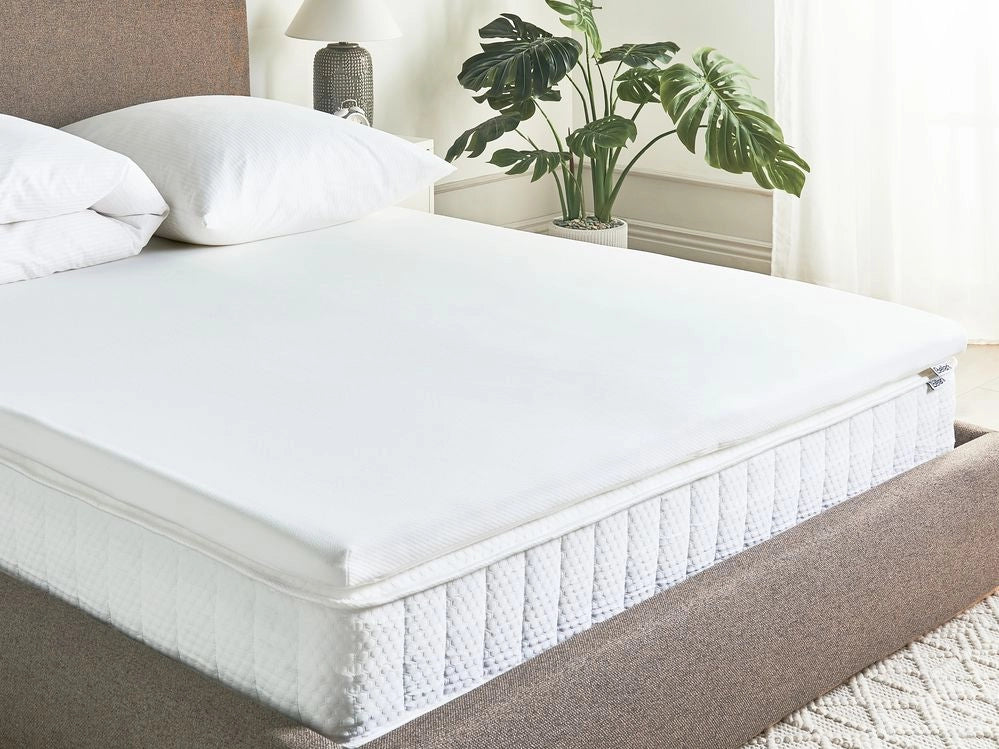Coprimaterasso in schiuma bianco 160 x 200 cm comfort morbidezza