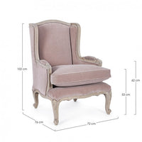 Poltrona 72x76x102h cm Lorelie Rose