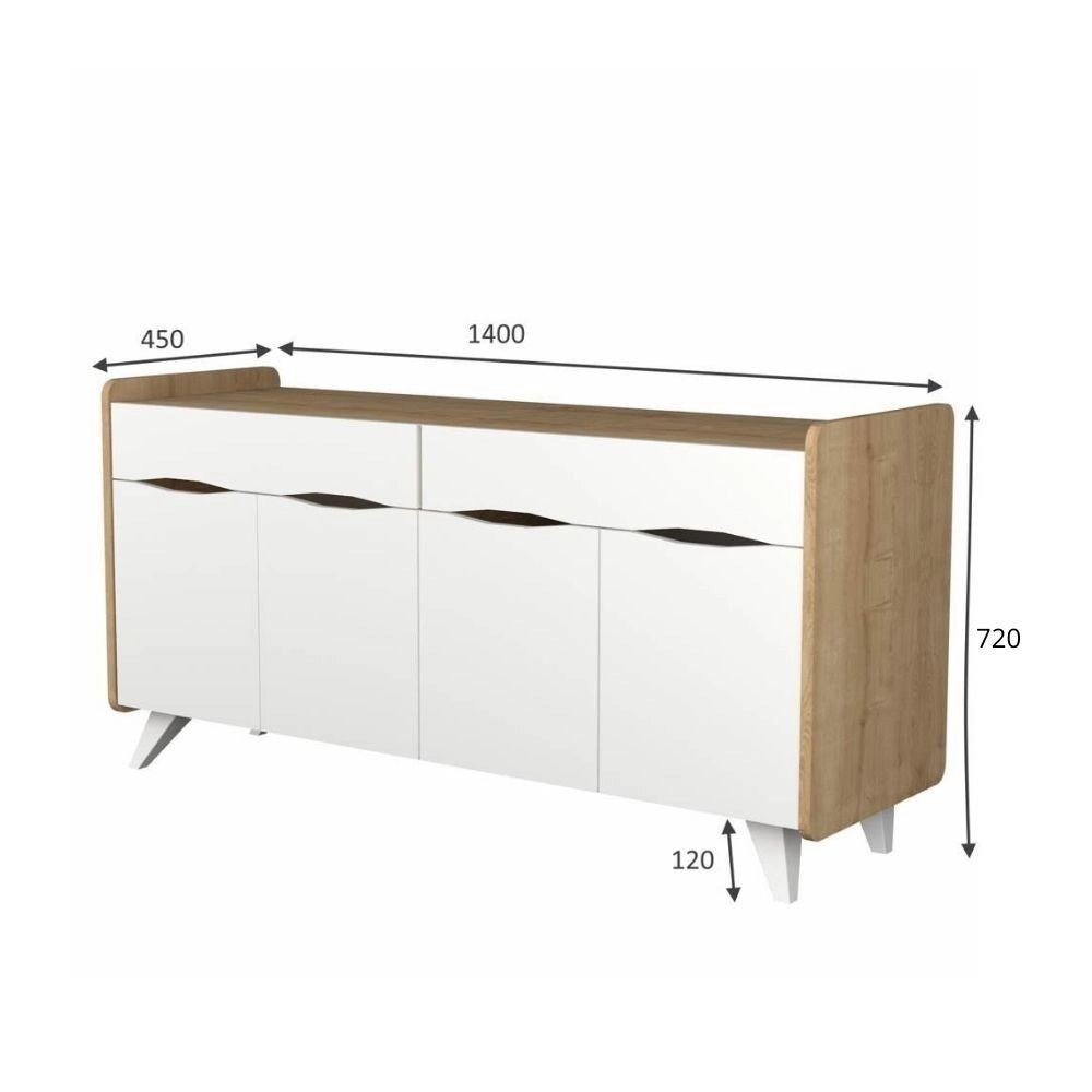 Madia Sila 140x45x72H cm colore cemento