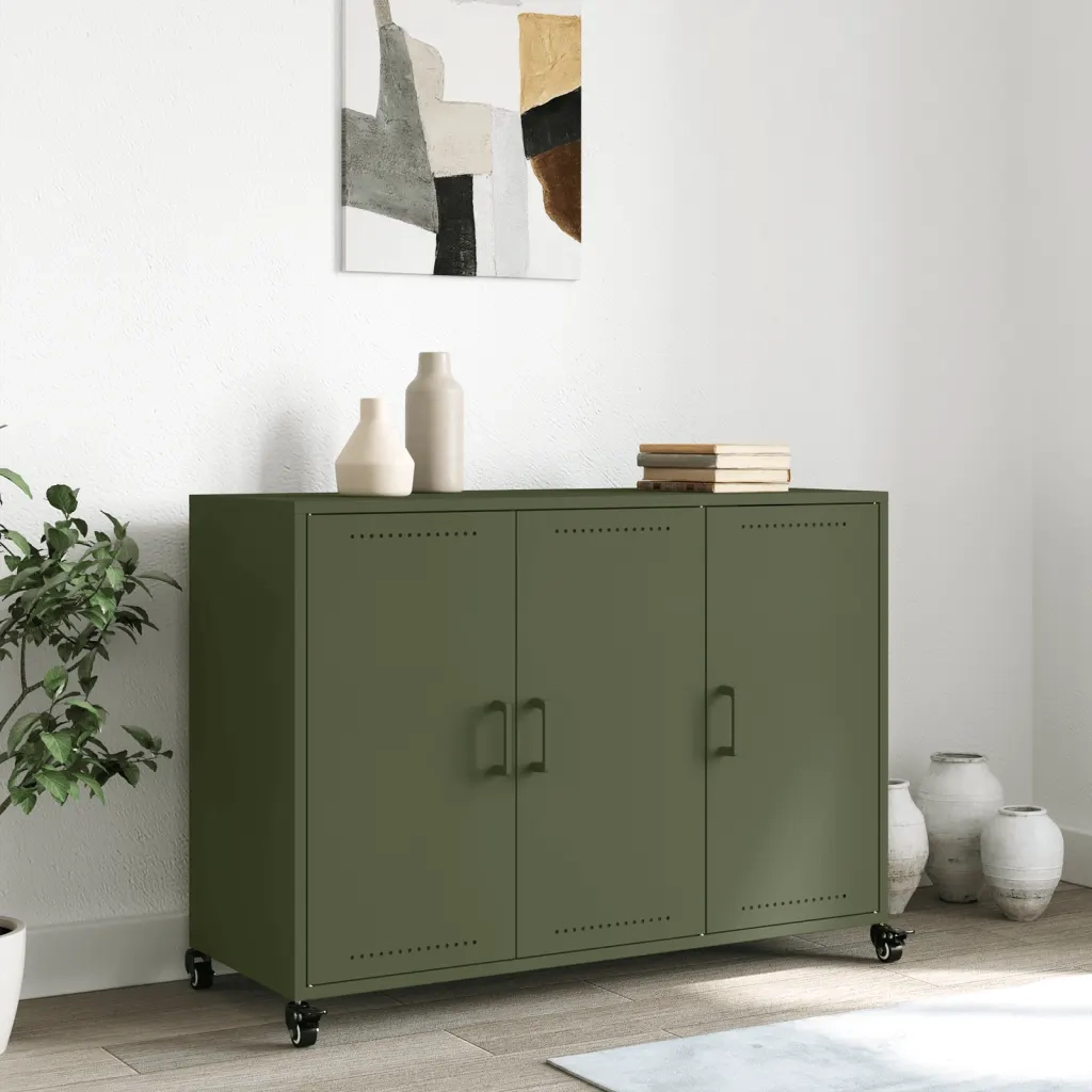Credenza Verde Oliva 100,5x39x72 cm in Acciaio 846684