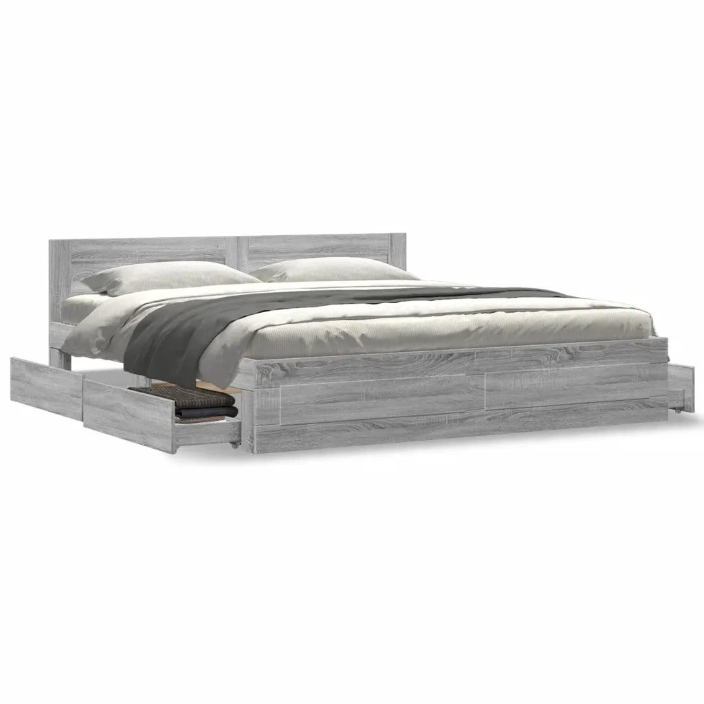 Giroletto Testiera Grigio Sonoma 200x200 cm Legno Multistrato 3295539