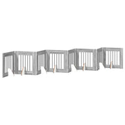 Cancello per cani con supporti 8 pz Grigio Sonoma 60 x 60 cm CFW8312655