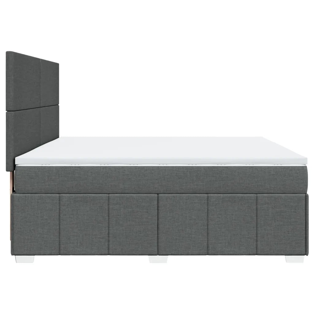 Giroletto a Molle con Materasso Grigio Scuro 180x200 cm Tessuto