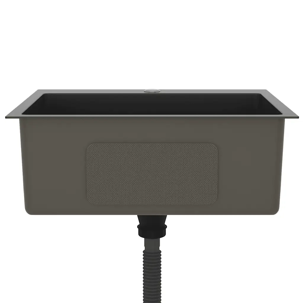 Lavello da Cucina Lavorato a Mano-Lavandino-Lavabo Nero Acciaio Inox 233038