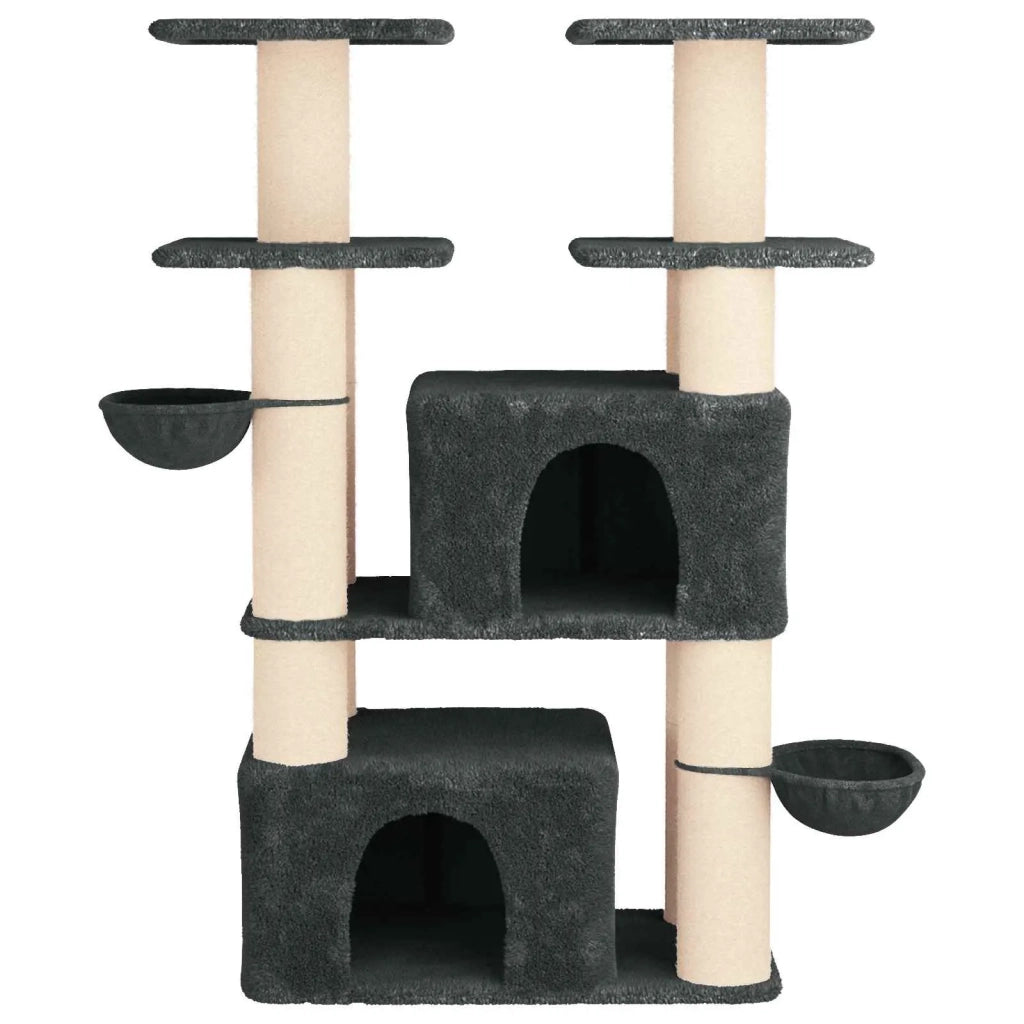 Albero per gatti con pali per graffiare in sisal 2 pz 147 cm 3422902