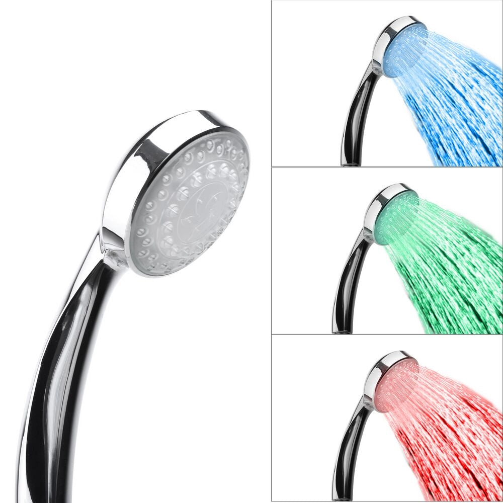 Soffione doccia argento sintetico LED Indicatore di temperatura della luce Modern