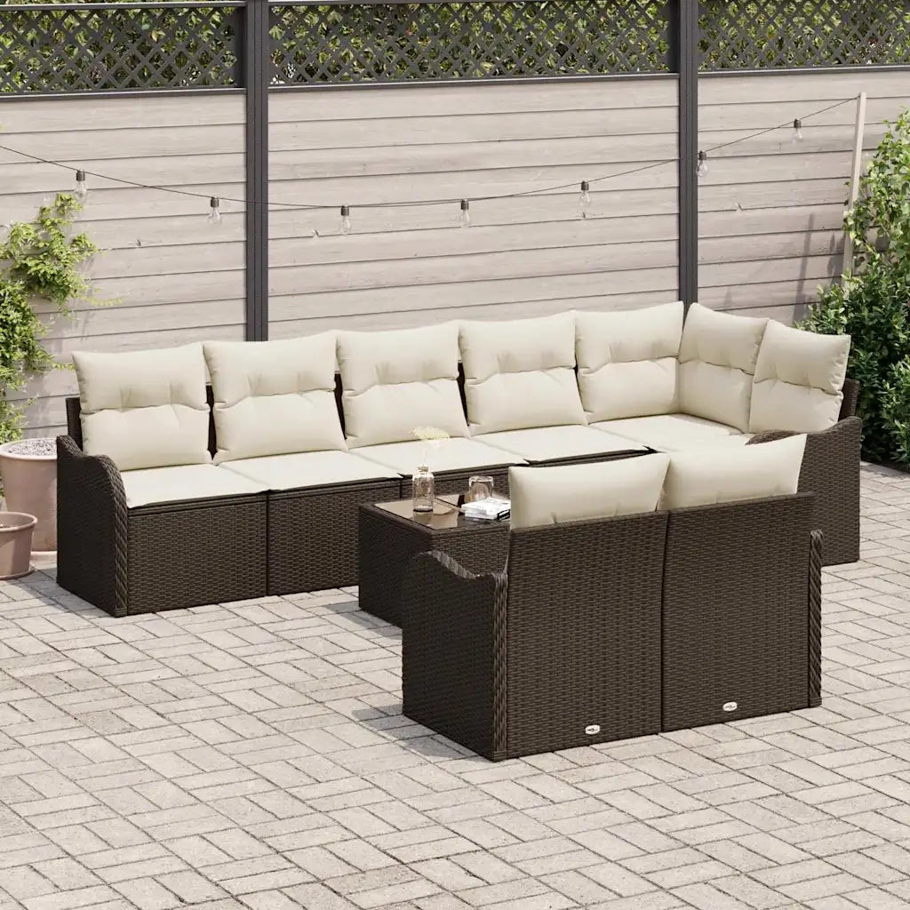 Set Divano da Giardino Marrone polyrattan 3345758