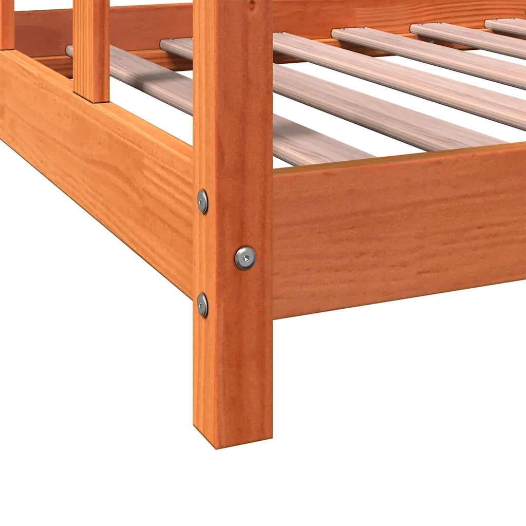Giroletto per Bambini Marrone Cera 90x190cm Legno Massello Pino 847137