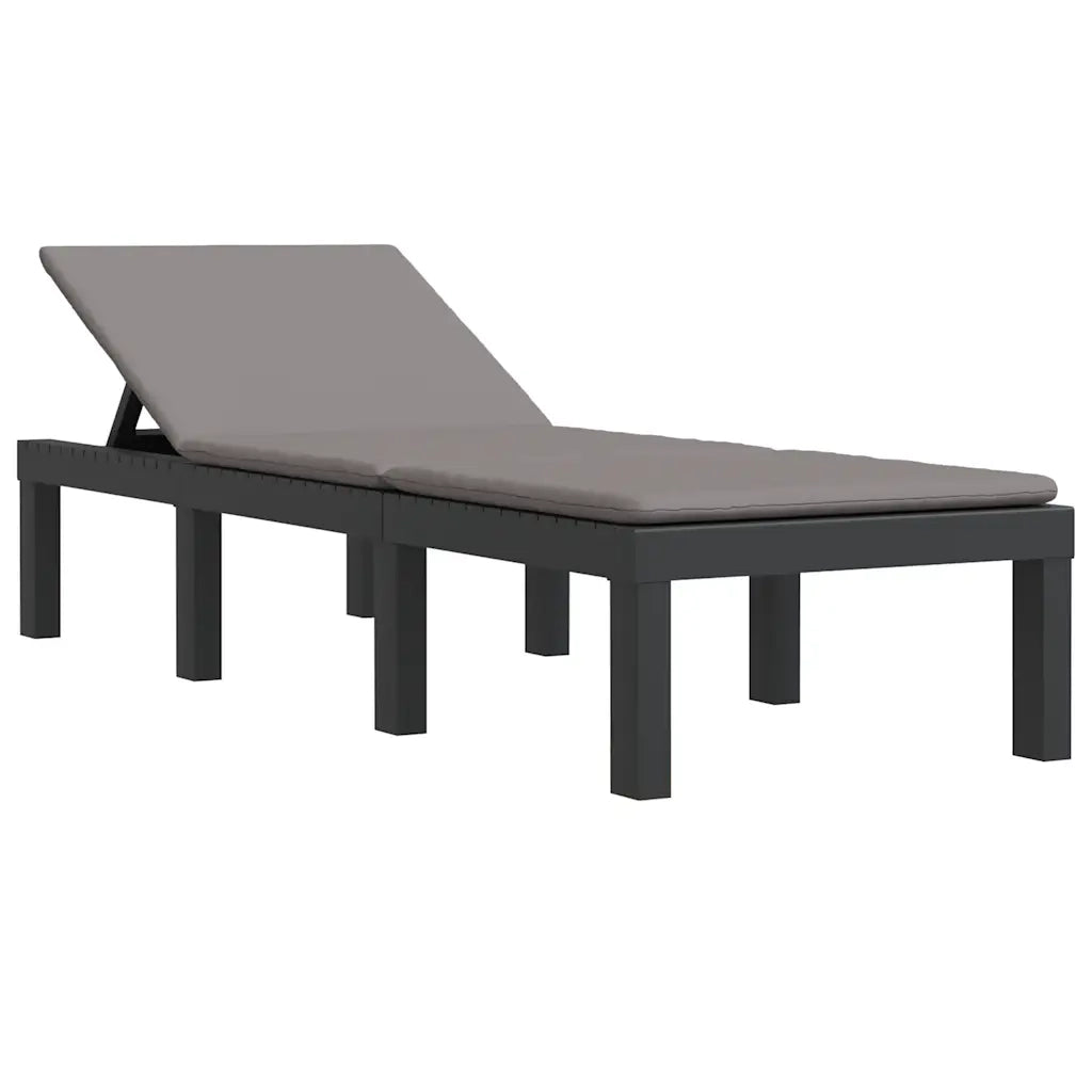 Lettino Prendisole con Cuscini Antracite in PPcod mxl 108412