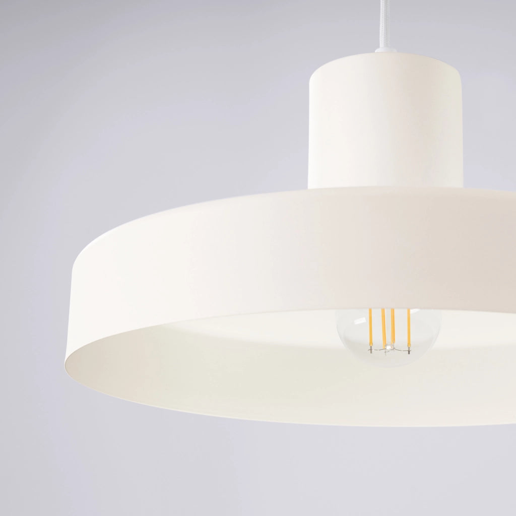 Lampada a sospensione BILO in acciaio beige E27 moderna rotonda 35x120cm