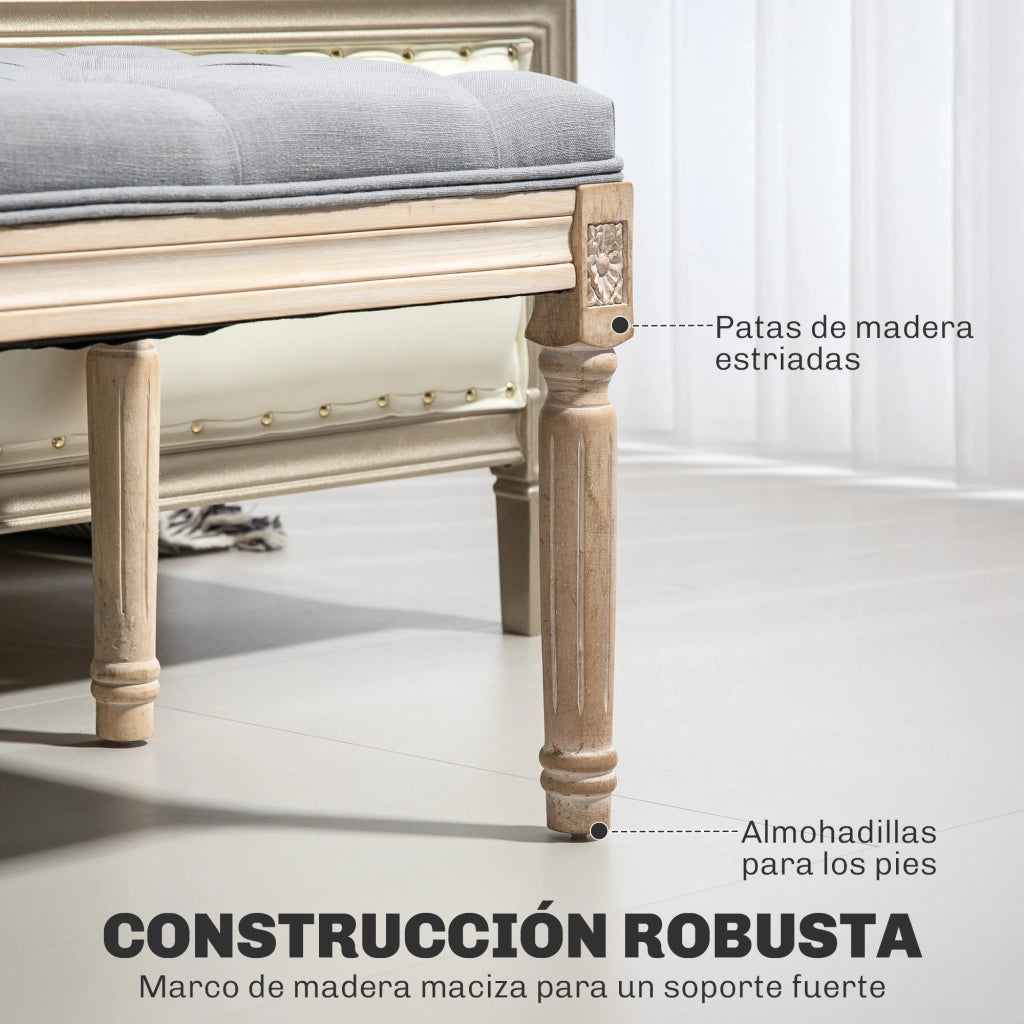 Pouf piedi letto imbottito in tessuto ¨C zephmum ¨C grigio chiaro