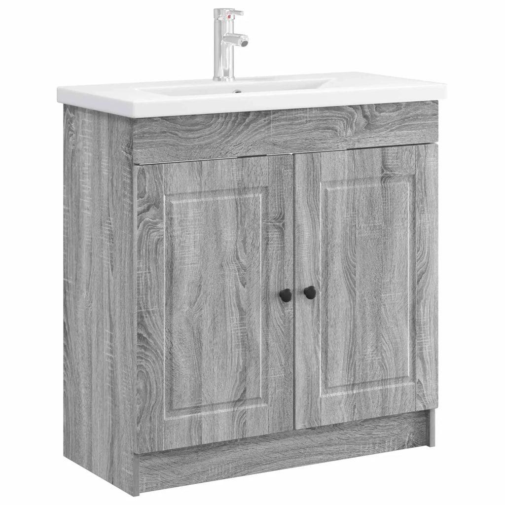 Mobiletto da bagno sotto il lavello Sonoma grigio