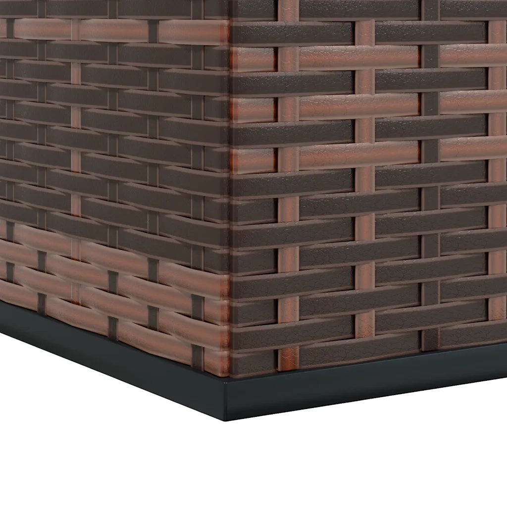 Contenitore da Giardino in Rattan PE 100x97,5x104 cm Marrone 317227
