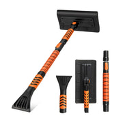 Pala da neve e raschietto per ghiaccio estensibile 2 in 1 31 x 15 cm moderno albero telescopico regolabile alluminio arancione 20_0013089