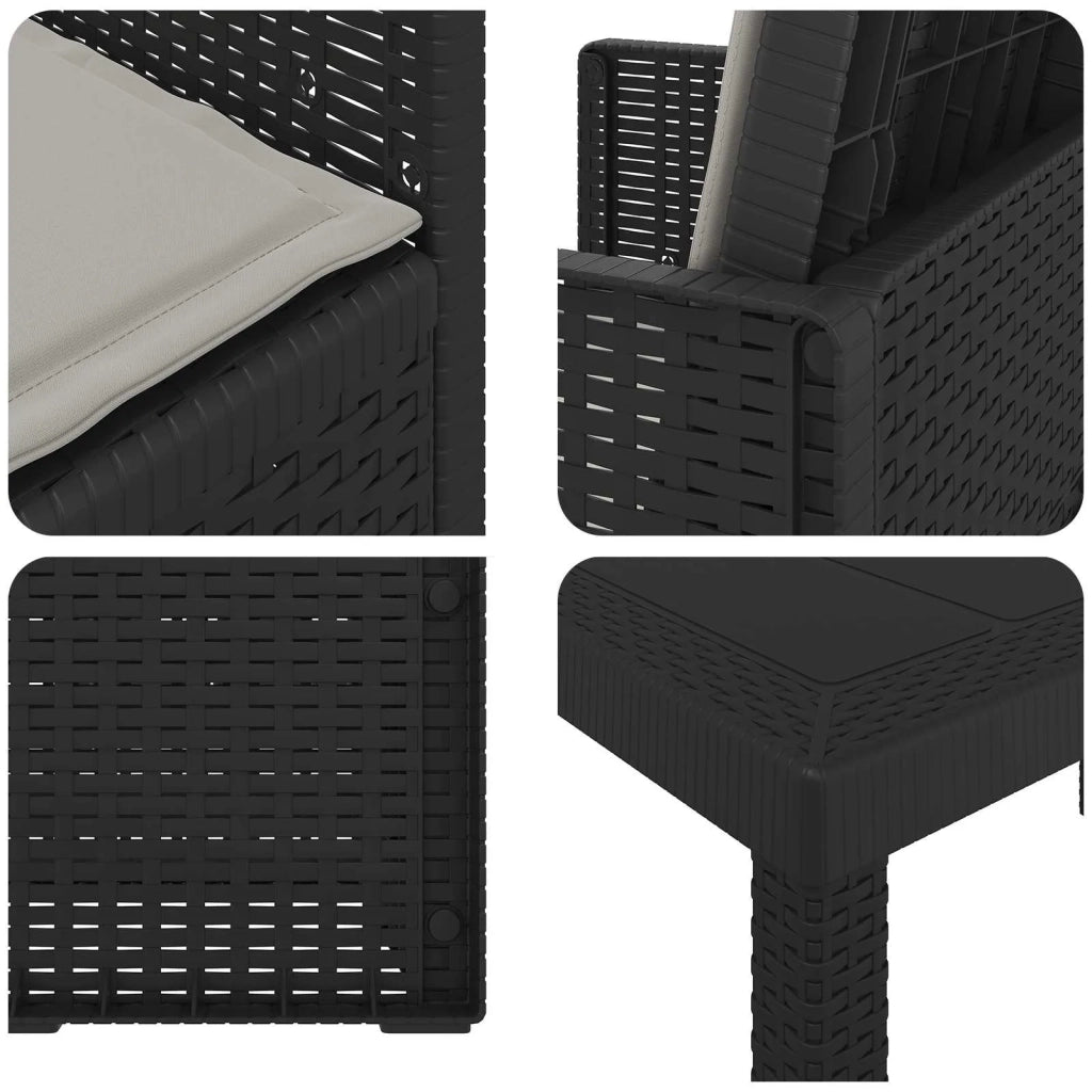 Set da Pranzo per Giardino 9 pcs Antracite e Grigio chiaro PP 3430090