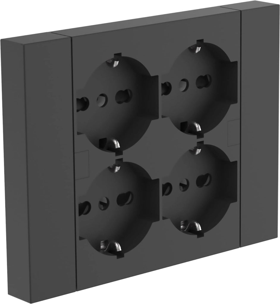 MULTRIPRESA DA PARETE SCHUKO 'QUADRA' Colore nero - ELECTRALINE