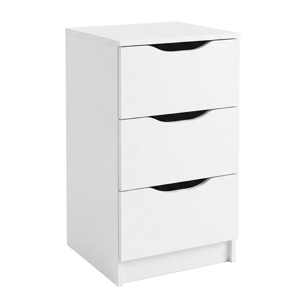 Ponte, Cassettiera 3 Cassetti, 71x40x40h cm Bianco