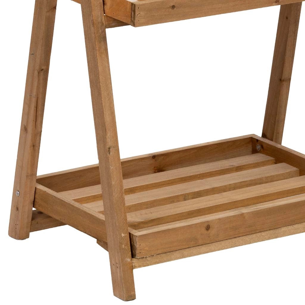Scaffale espositivo in legno con 3 ripiani marroni 48x32x100h cm