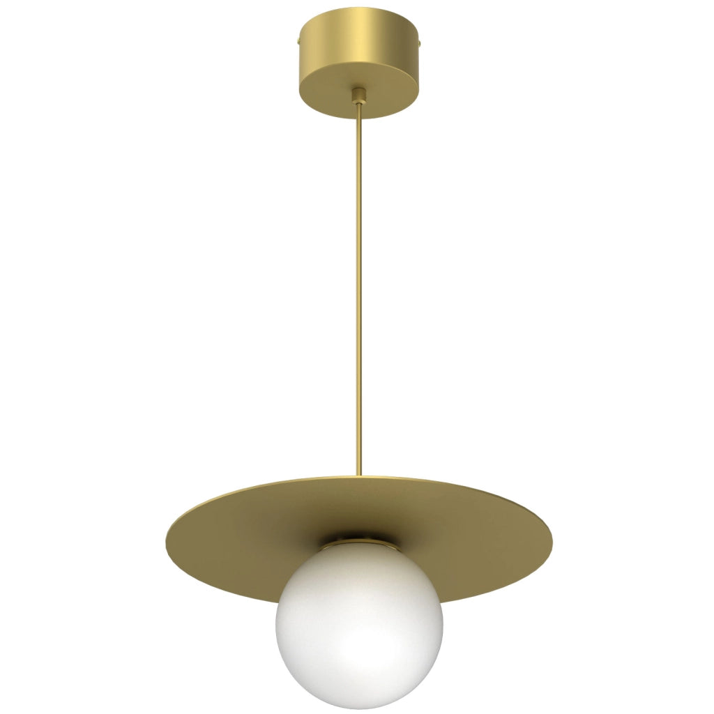 Lampada a sospensione Flat 1 luce oro bianco E27 Luminex