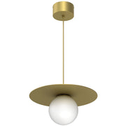 Lampada a sospensione Flat 1 luce oro bianco E27 Luminex