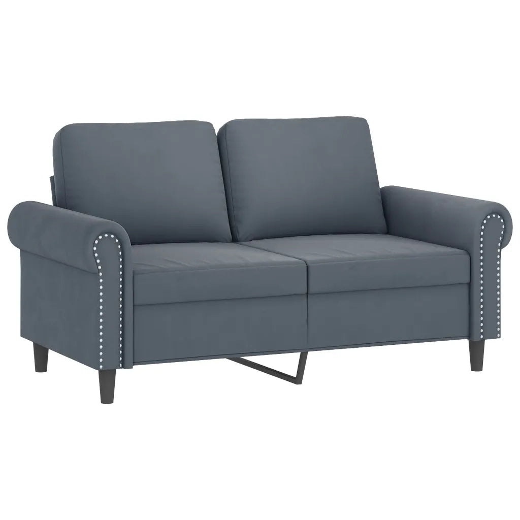 Set di Divani 4 pz con Cuscini Grigio Scuro in Velluto 3202201
