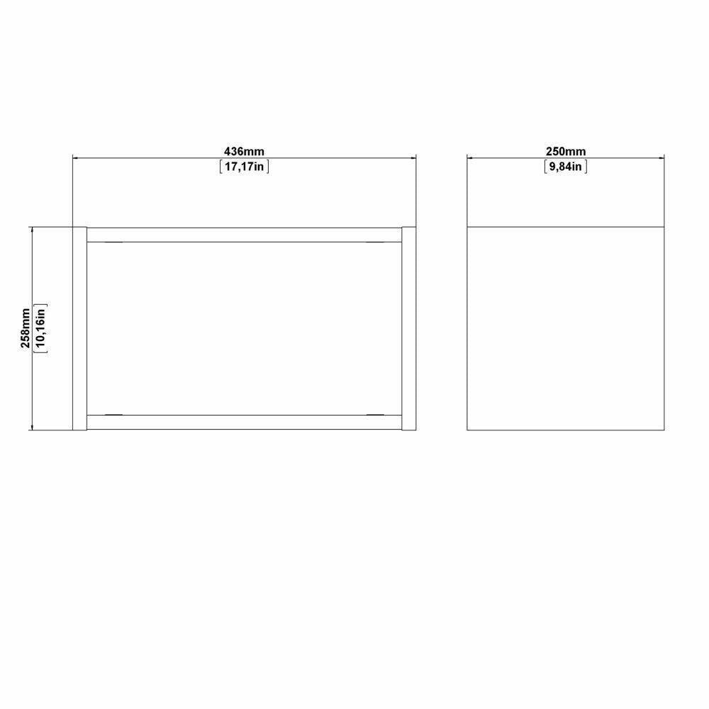 Mensola Wilfred, Scaffale, Ripiano a muro, Scaffalatura multiuso, 44x25 h26 cm, Noce