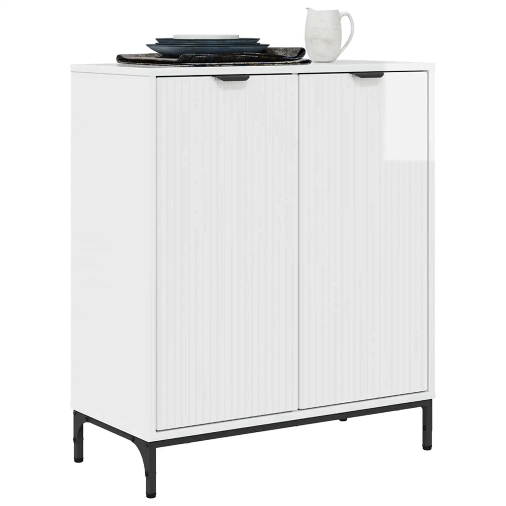 Credenza Bianco Lucido 69,5 x 33 x 82 cm Legno multistrato 883428