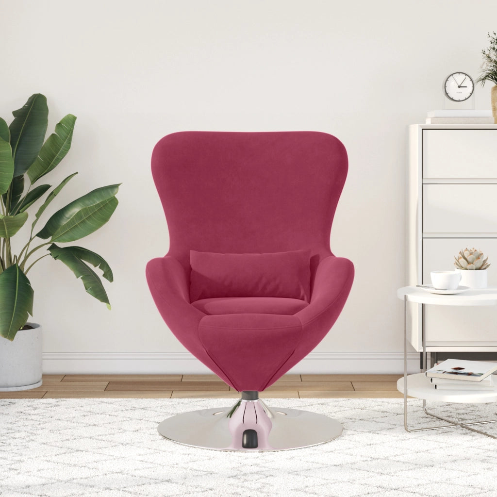 Chaise Egg  Rosso Vino in Velluto