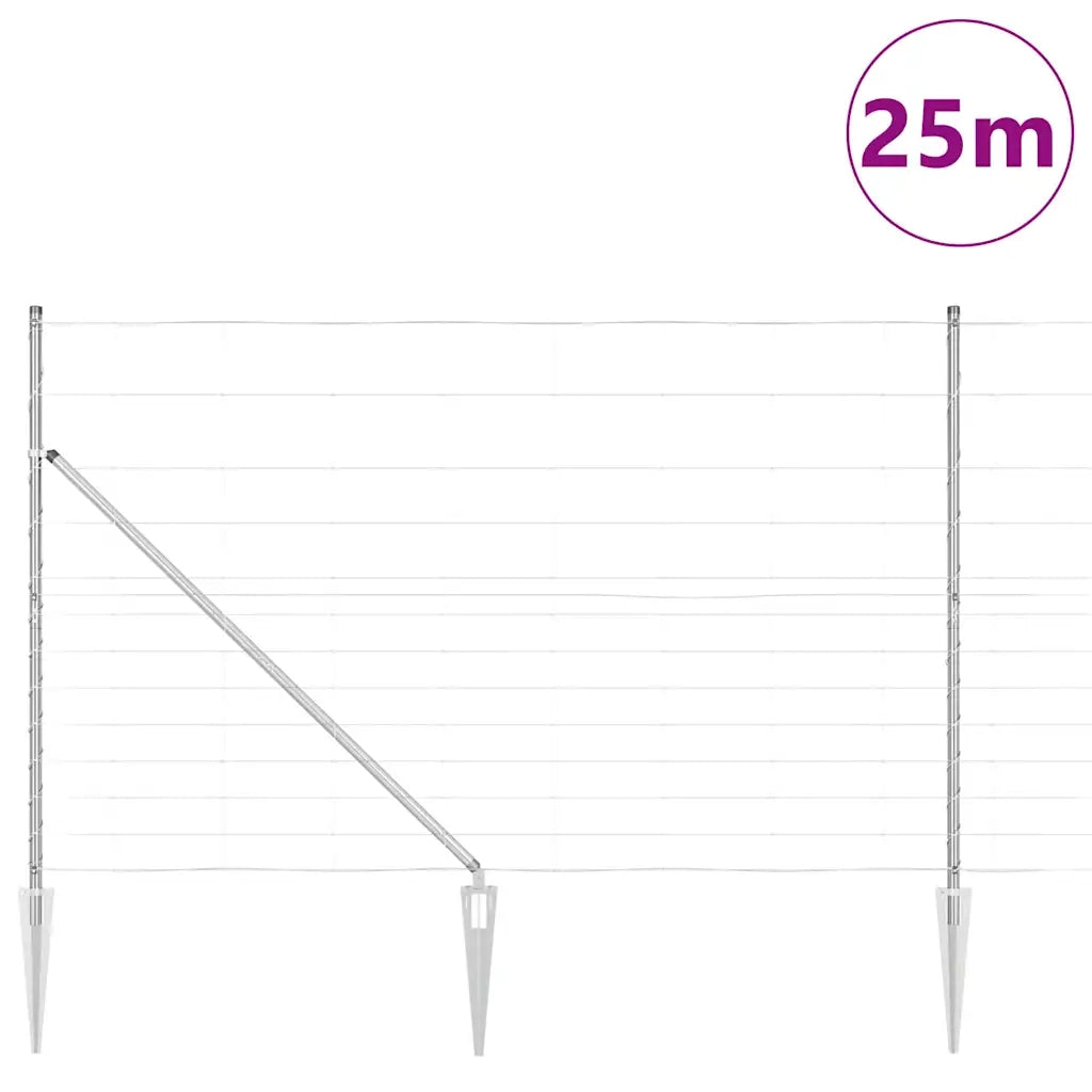 Palo della recinzione Zincato 25 x 1,5 m Acciaio