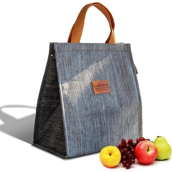Tas Opvougbare, termica con rivestimento in pellicola, leggera e impermeabile con isolamento e facile da pulire, adatta per adulti e studenti, borsa picnic (L)