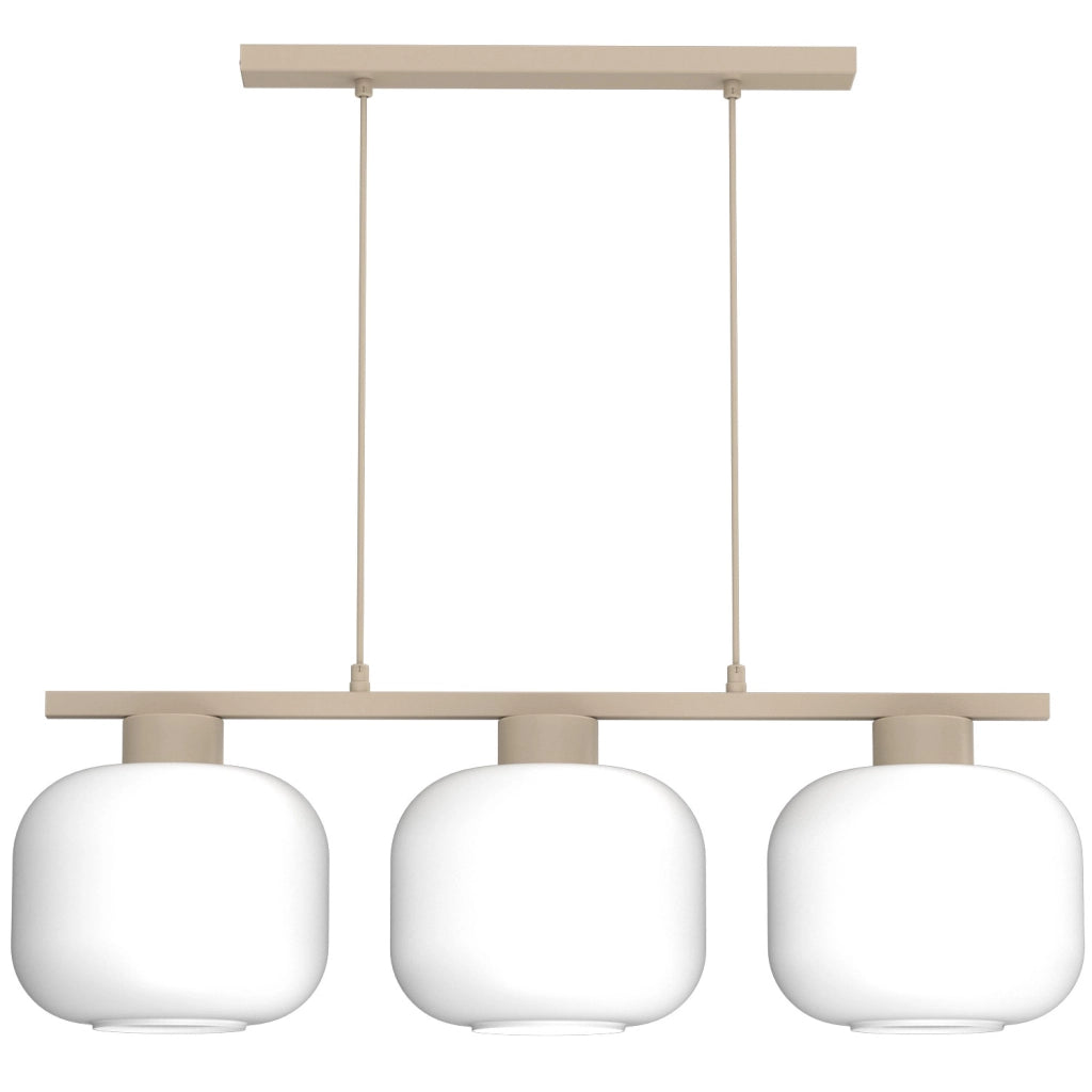 Lampada sospesa Galante 3 luci beige metallo E27 Luminex