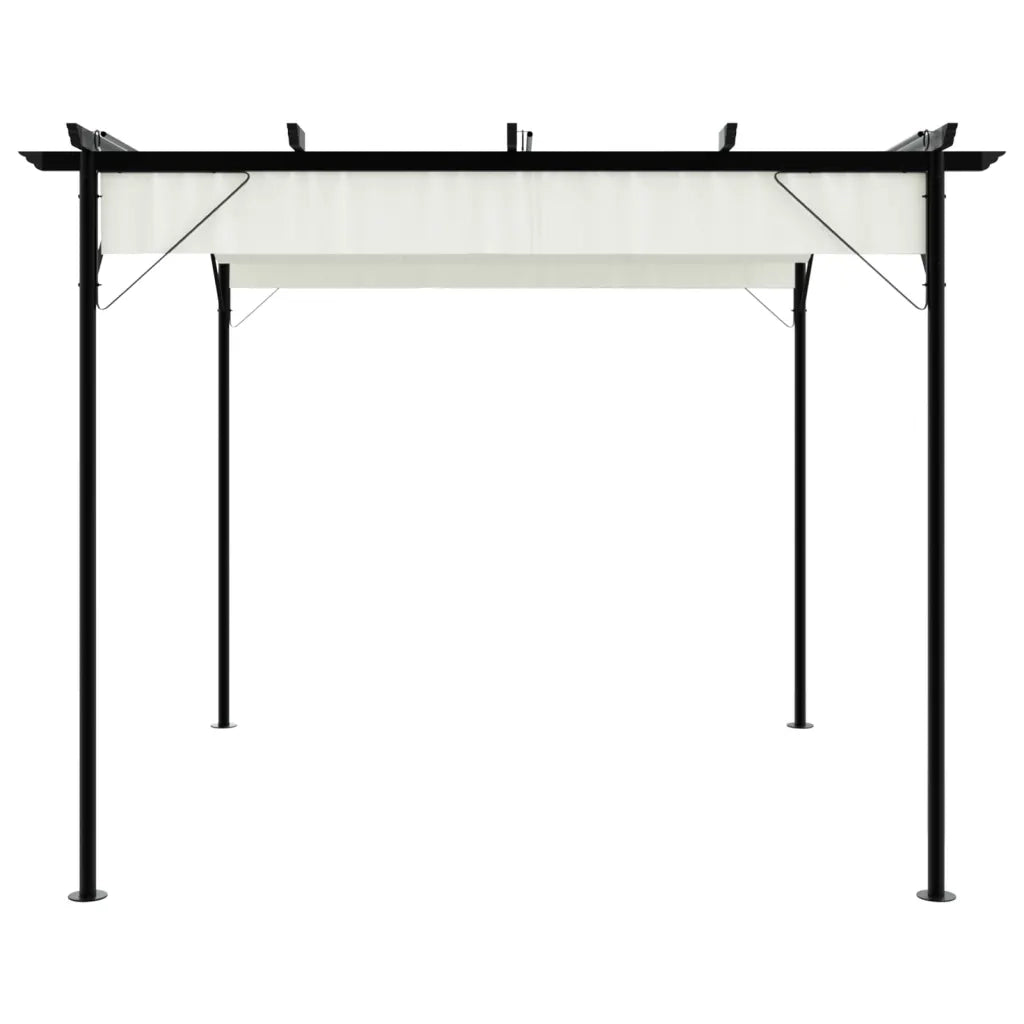 Pergola da Giardino Tetto Retrattile Bianco Crema 3x3 m Acciaio cod mxl 75606