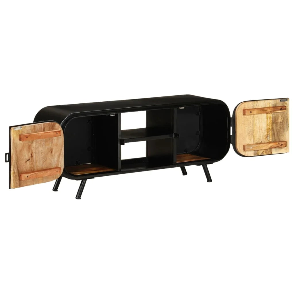 Mobile TV multimediale scaffale TV mobile TV sala da pranzo soggiorno camera da letto 110 x 30 x 45 cm legno di mango marrone grezzo 02_0025742