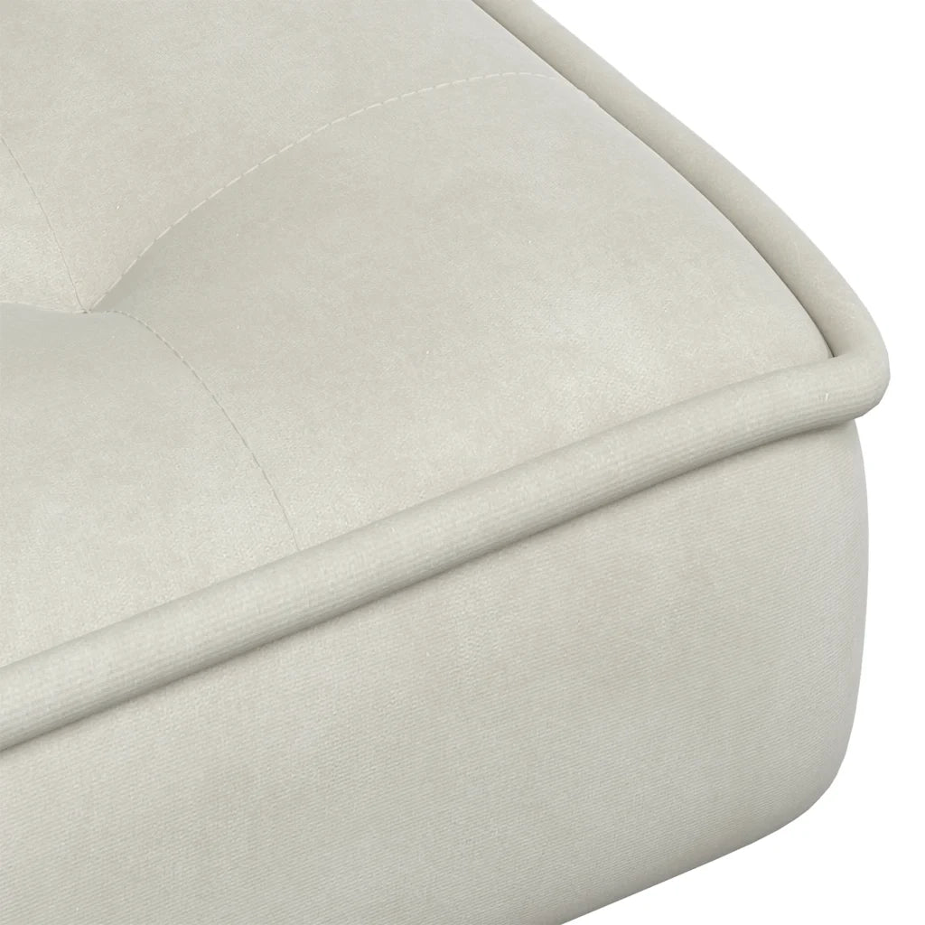 Divano Sedia-Poltrona Relax con Poggiapiedi Crema in Velluto